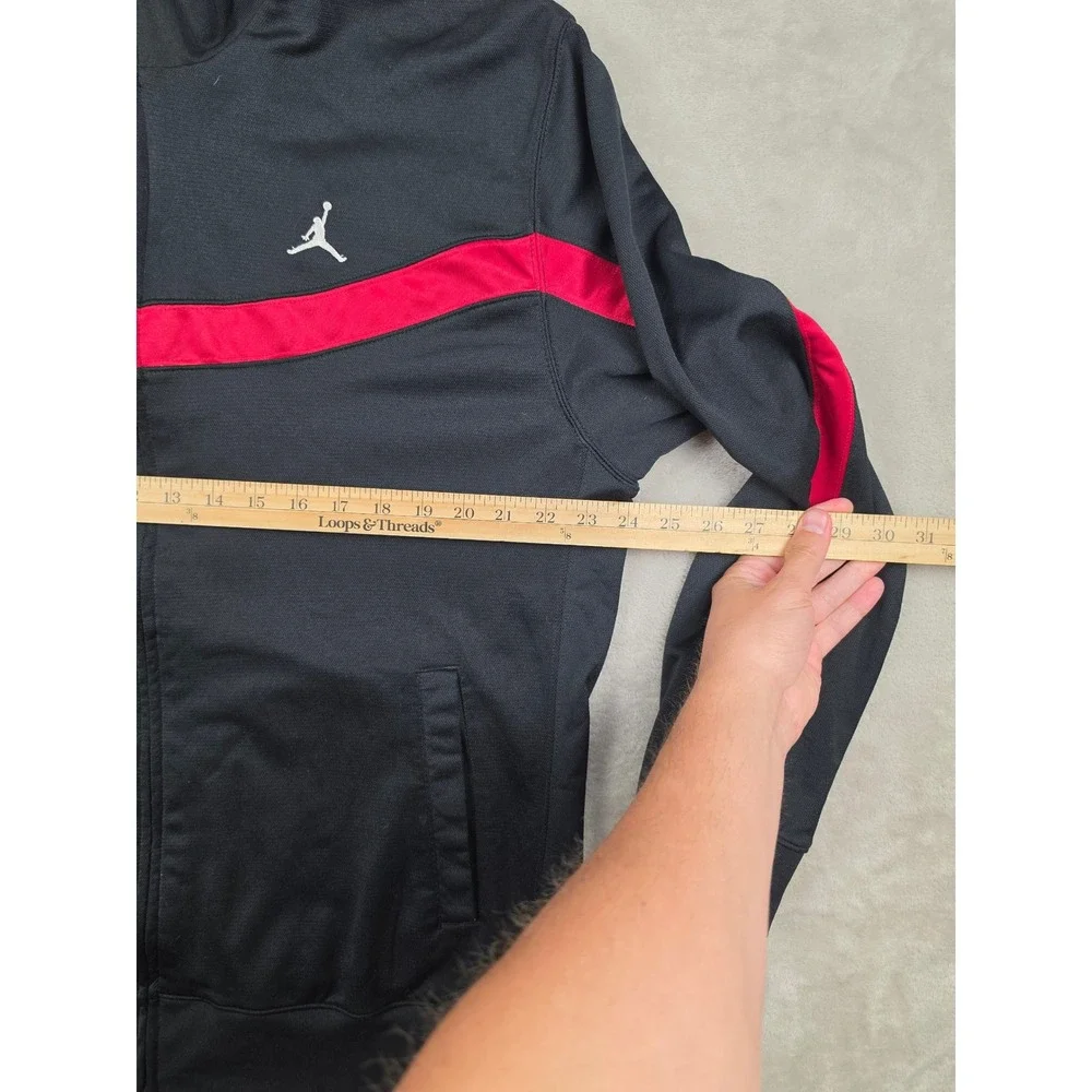 Jordan Track Jacket Mens XL Black Red Jumpman Dri-Fit Full Zip Athletic